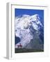 Hiker on Bench, the Breithorn and Breithorn Glacier, Rotenboden, Zermatt, Valais, Switzerland-Tomlinson Ruth-Framed Photographic Print