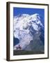 Hiker on Bench, the Breithorn and Breithorn Glacier, Rotenboden, Zermatt, Valais, Switzerland-Tomlinson Ruth-Framed Photographic Print