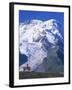 Hiker on Bench, the Breithorn and Breithorn Glacier, Rotenboden, Zermatt, Valais, Switzerland-Tomlinson Ruth-Framed Photographic Print