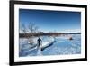 Hiker on Kungsleden (The Kings Trail) trail, Abisko National Park, Sweden, Scandinavia, Europe-Christian Kober-Framed Photographic Print