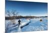 Hiker on Kungsleden (The Kings Trail) trail, Abisko National Park, Sweden, Scandinavia, Europe-Christian Kober-Mounted Photographic Print