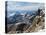 Hiker on Longs Peak Trail, Rocky Mountain National Park, Colorado, USA-Christian Kober-Stretched Canvas