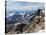 Hiker on Longs Peak Trail, Rocky Mountain National Park, Colorado, USA-Christian Kober-Stretched Canvas