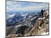 Hiker on Longs Peak Trail, Rocky Mountain National Park, Colorado, USA-Christian Kober-Mounted Photographic Print