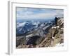 Hiker on Longs Peak Trail, Rocky Mountain National Park, Colorado, USA-Christian Kober-Framed Photographic Print