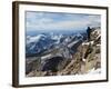 Hiker on Longs Peak Trail, Rocky Mountain National Park, Colorado, USA-Christian Kober-Framed Photographic Print