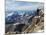 Hiker on Longs Peak Trail, Rocky Mountain National Park, Colorado, USA-Christian Kober-Mounted Photographic Print