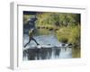 Hiker on Stepping Stones-null-Framed Photographic Print