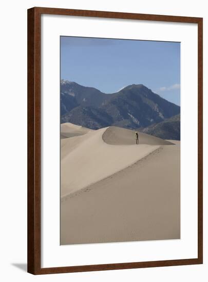 Hiker on the Sand Dunes-Richard Maschmeyer-Framed Photographic Print