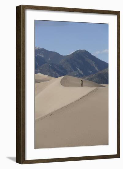 Hiker on the Sand Dunes-Richard Maschmeyer-Framed Photographic Print