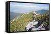 Hiker on Trail, Pirin National Park, UNESCO World Heritage Site, Near Bansko, Bulgaria, Europe-Christian Kober-Framed Stretched Canvas