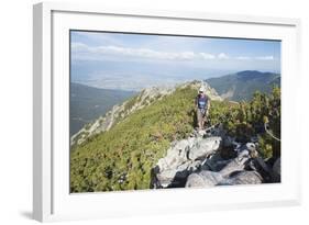 Hiker on Trail, Pirin National Park, UNESCO World Heritage Site, Near Bansko, Bulgaria, Europe-Christian Kober-Framed Photographic Print