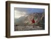 Hiker 'Sass De Stria' (Mountain), in Front of the Piccolo Lagazuoi, Province of Belluno-Gerhard Wild-Framed Photographic Print