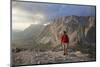 Hiker 'Sass De Stria' (Mountain), in Front of the Piccolo Lagazuoi, Province of Belluno-Gerhard Wild-Mounted Photographic Print