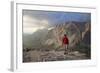 Hiker 'Sass De Stria' (Mountain), in Front of the Piccolo Lagazuoi, Province of Belluno-Gerhard Wild-Framed Photographic Print