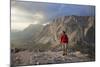 Hiker 'Sass De Stria' (Mountain), in Front of the Piccolo Lagazuoi, Province of Belluno-Gerhard Wild-Mounted Photographic Print
