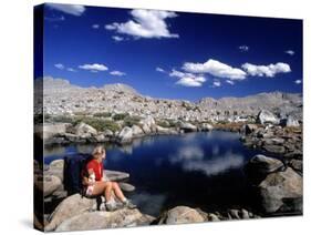 Hiker, Sierra Nevada Range, CA-Mitch Diamond-Stretched Canvas