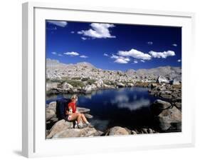 Hiker, Sierra Nevada Range, CA-Mitch Diamond-Framed Photographic Print