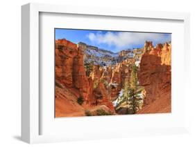 Hiker Takes a Break on the Peekaboo Loop Trail in Winter-Eleanor Scriven-Framed Photographic Print