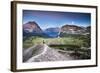 Hiker under Full Moon in Glacier National Park, Montana-Lindsay Daniels-Framed Photographic Print