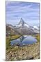 Hikers Admire the Matterhorn Reflected in Lake Stellisee, Swiss Alps-Roberto Moiola-Mounted Photographic Print