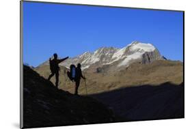 Hikers Admire the View of Alpi Graie (Graian Alps) Landscape, Gran Paradiso National Park, Italy-Roberto Moiola-Mounted Photographic Print