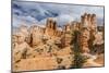 Hikers amongst hoodoo formations on the Fairyland Trail in Bryce Canyon National Park, Utah, United-Michael Nolan-Mounted Photographic Print