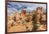 Hikers amongst hoodoo formations on the Fairyland Trail in Bryce Canyon National Park, Utah, United-Michael Nolan-Framed Photographic Print