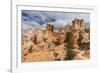 Hikers amongst hoodoo formations on the Fairyland Trail in Bryce Canyon National Park, Utah, United-Michael Nolan-Framed Photographic Print