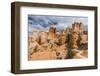 Hikers amongst hoodoo formations on the Fairyland Trail in Bryce Canyon National Park, Utah, United-Michael Nolan-Framed Photographic Print