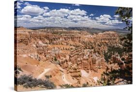 Hikers amongst hoodoo formations on the Sunrise Point Trail in Bryce Canyon National Park, Utah, Un-Michael Nolan-Stretched Canvas