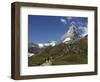 Hikers Below the Matterhorn, Zermatt, Valais, Swiss Alps, Switzerland, Europe-Hans Peter Merten-Framed Photographic Print