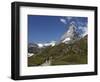 Hikers Below the Matterhorn, Zermatt, Valais, Swiss Alps, Switzerland, Europe-Hans Peter Merten-Framed Photographic Print