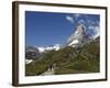 Hikers Below the Matterhorn, Zermatt, Valais, Swiss Alps, Switzerland, Europe-Hans Peter Merten-Framed Photographic Print