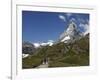 Hikers Below the Matterhorn, Zermatt, Valais, Swiss Alps, Switzerland, Europe-Hans Peter Merten-Framed Photographic Print