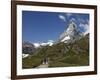 Hikers Below the Matterhorn, Zermatt, Valais, Swiss Alps, Switzerland, Europe-Hans Peter Merten-Framed Photographic Print