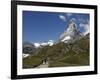 Hikers Below the Matterhorn, Zermatt, Valais, Swiss Alps, Switzerland, Europe-Hans Peter Merten-Framed Photographic Print