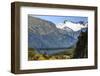 Hikers Cross a Footbridge, Rob Roy Glacier Trail, New Zealand-James White-Framed Photographic Print