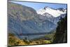 Hikers Cross a Footbridge, Rob Roy Glacier Trail, New Zealand-James White-Mounted Photographic Print