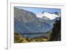 Hikers Cross a Footbridge, Rob Roy Glacier Trail, New Zealand-James White-Framed Photographic Print