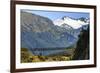 Hikers Cross a Footbridge, Rob Roy Glacier Trail, New Zealand-James White-Framed Photographic Print