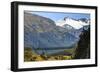 Hikers Cross a Footbridge, Rob Roy Glacier Trail, New Zealand-James White-Framed Photographic Print