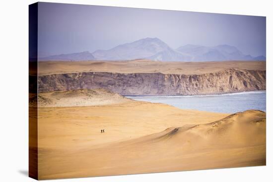 Hikers Hiking in Desert and Sand Dunes, Ica, Peru-Matthew Williams-Ellis-Stretched Canvas