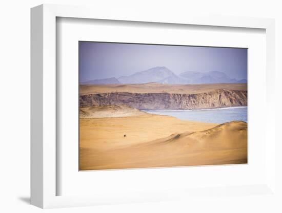 Hikers Hiking in Desert and Sand Dunes, Ica, Peru-Matthew Williams-Ellis-Framed Photographic Print
