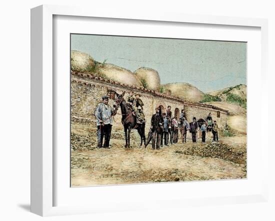 Hikers in San Jeronimo, Montserrat, Catalonia, Spain, from 'The Illustration', 1890-L. Urgelles-Framed Giclee Print