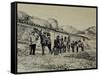 Hikers in San Jeronimo. Montserrat. Catalonia. Spain-null-Framed Stretched Canvas