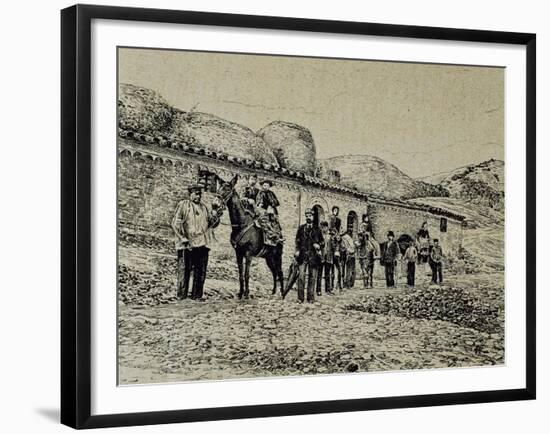 Hikers in San Jeronimo. Montserrat. Catalonia. Spain-null-Framed Giclee Print