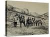 Hikers in San Jeronimo. Montserrat. Catalonia. Spain-null-Stretched Canvas