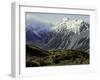 Hikers Look up at Snowy Mountain Top, New Zealand-Michael Brown-Framed Photographic Print
