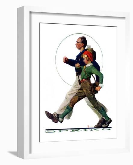 "Hikers", May 5,1928-Norman Rockwell-Framed Giclee Print